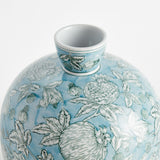 Napa Light Blue/White POMEGRANATE SKETCH VASE
