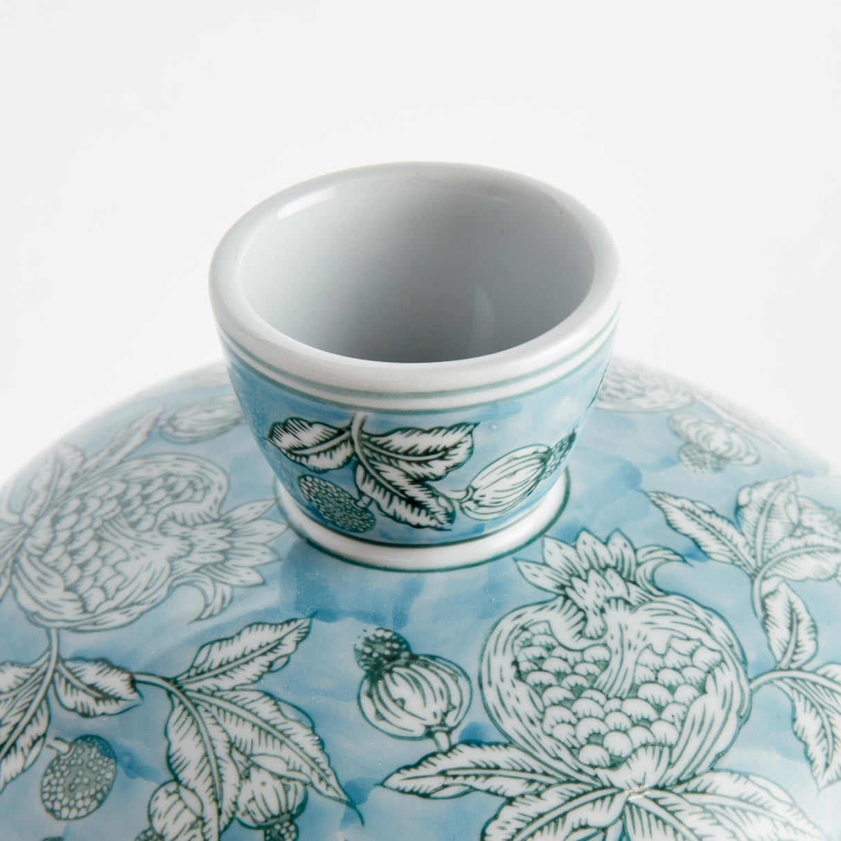 Napa Light Blue/White POMEGRANATE SKETCH VASE