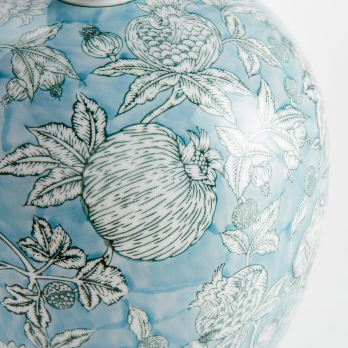 Napa Light Blue/White POMEGRANATE SKETCH VASE