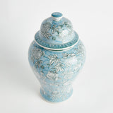 Napa Light Blue/White POMEGRANATE SKETCH GINGER JAR