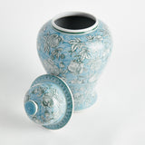 Napa Light Blue/White POMEGRANATE SKETCH GINGER JAR