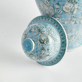 Napa Light Blue/White POMEGRANATE SKETCH GINGER JAR