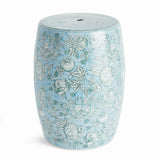 Napa Light Blue/White POMEGRANATE SKETCH STOOL