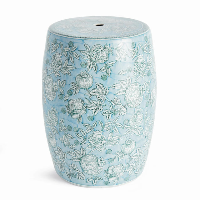 Napa Light Blue/White POMEGRANATE SKETCH STOOL