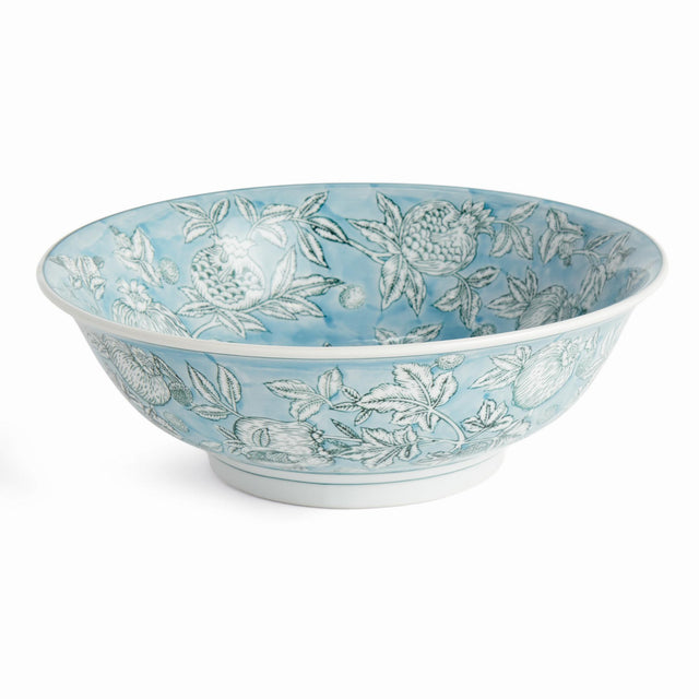 Napa Light Blue/White POMEGRANATE SKETCH DECORATIVE BOWL