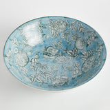 Napa Light Blue/White POMEGRANATE SKETCH DECORATIVE BOWL