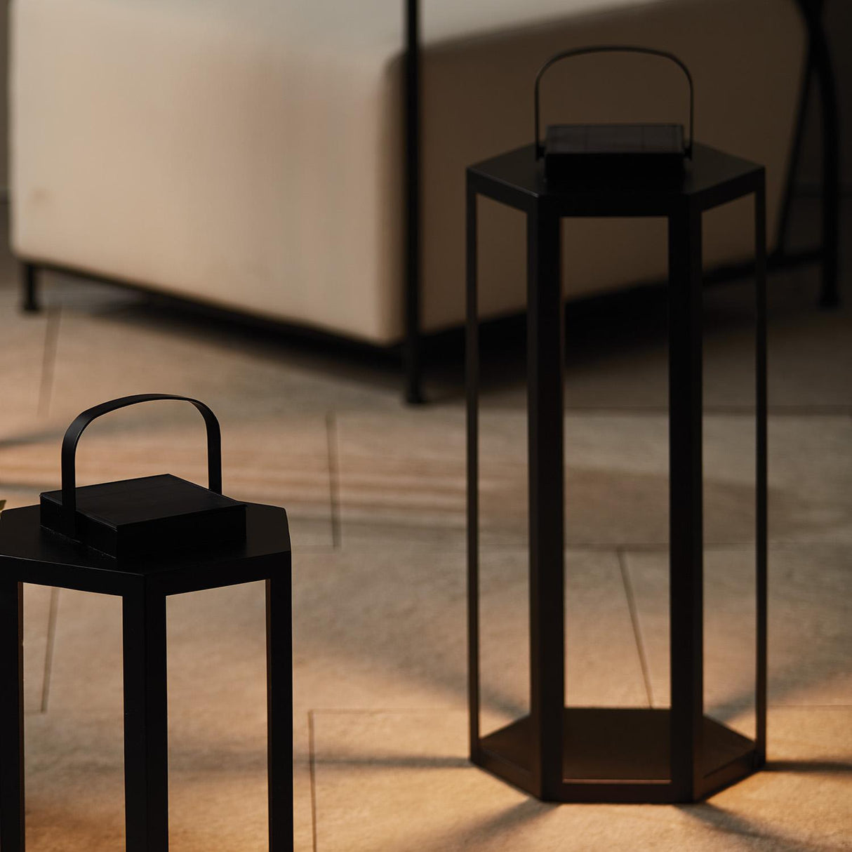 Napa Black JOYCE SOLAR LANTERN 24"