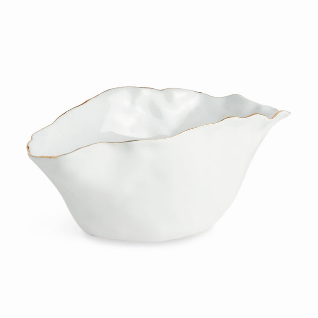 Napa White/Gold MACKENNA WIDE VASE SMALL