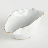 Napa White/Gold MACKENNA WIDE VASE SMALL