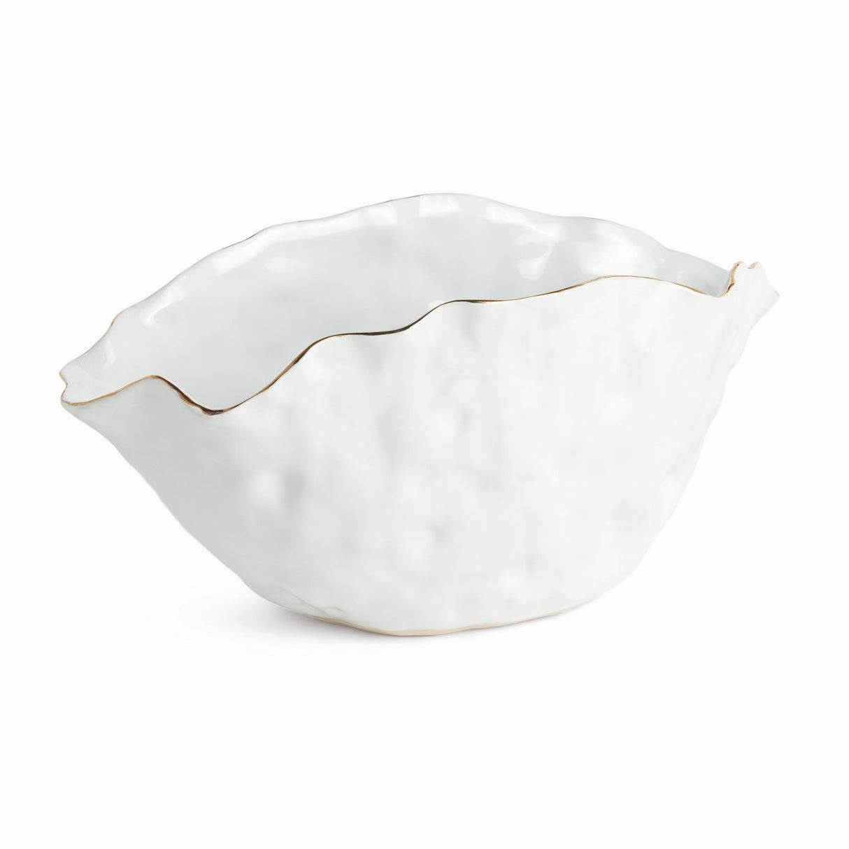 Napa White/Gold MACKENNA WIDE VASE LARGE
