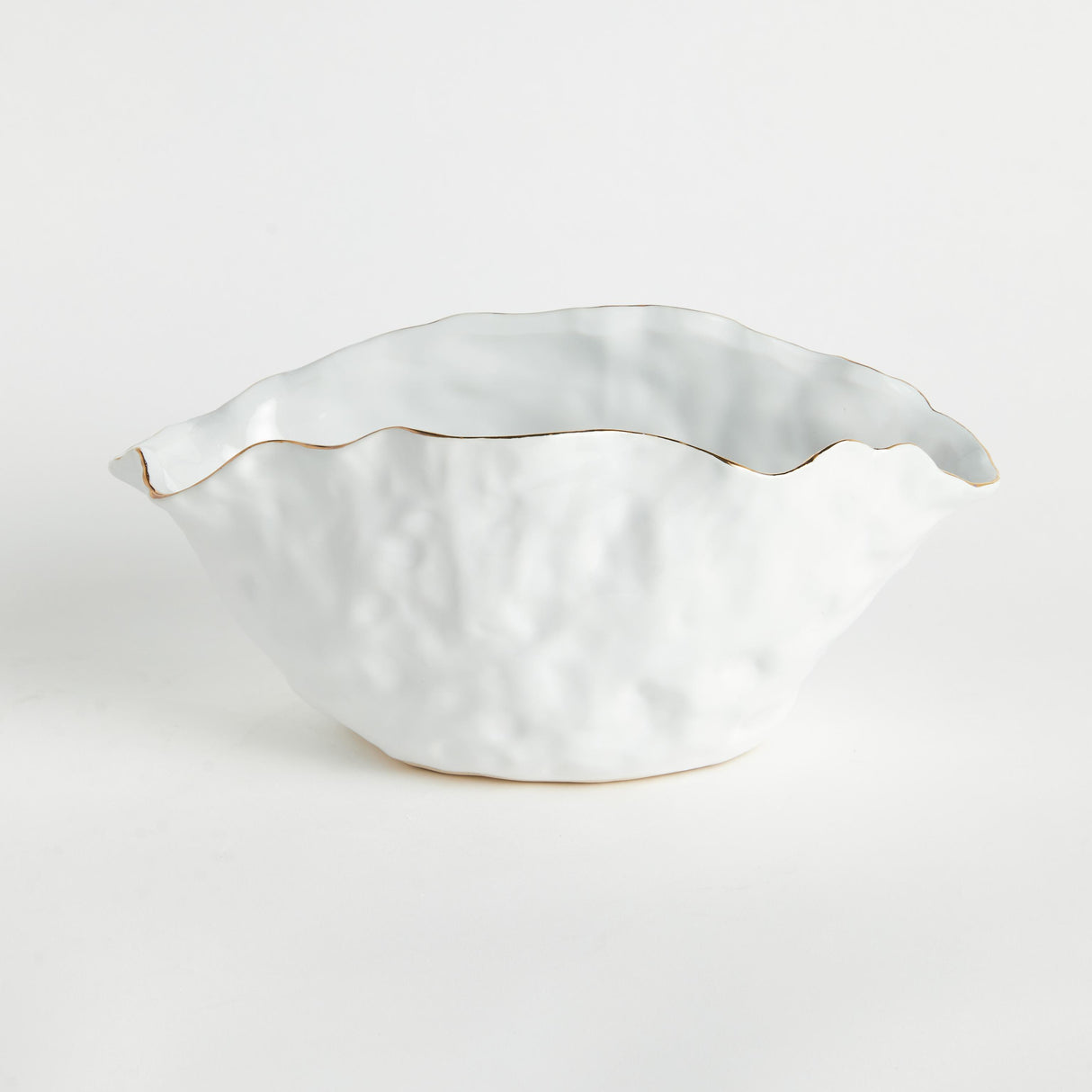 Napa White/Gold MACKENNA WIDE VASE LARGE
