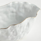Napa White/Gold MACKENNA WIDE VASE LARGE
