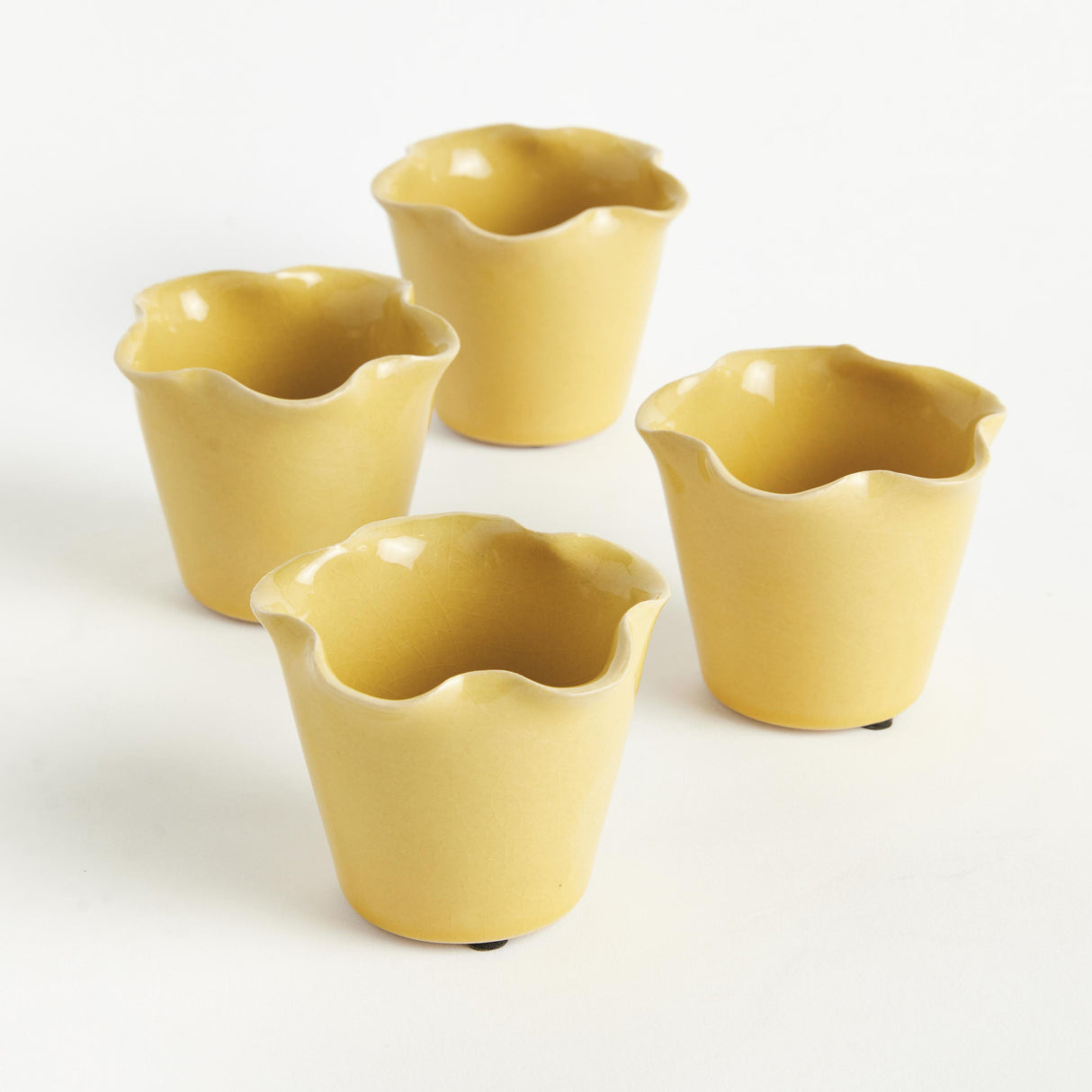 Napa Yellow LYDIA MINI POTS, SET OF 4