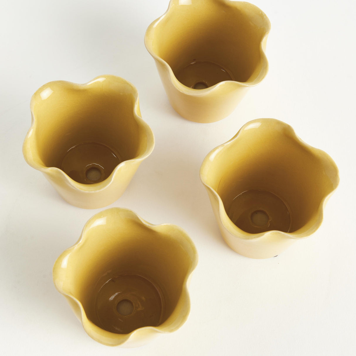 Napa Yellow LYDIA MINI POTS, SET OF 4