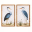 Napa Rattan wrapped frame HANDSOME HERON PAIR PRINTS, SET OF 2