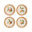 Napa Rattan wrapped frame PEACH CUTTINGS ROUND PETITE PRINTS, SET OF 4