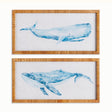 Napa Rattan wrapped frame WHALE OF A PAIR PRINTS, SET OF 2