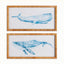 Napa Rattan wrapped frame WHALE OF A PAIR PRINTS, SET OF 2