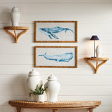 Napa Rattan wrapped frame WHALE OF A PAIR PRINTS, SET OF 2