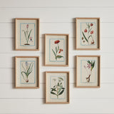Napa Fabric wrapped frame DAINTY FLORA & FAUNA STUDY, SET OF 9