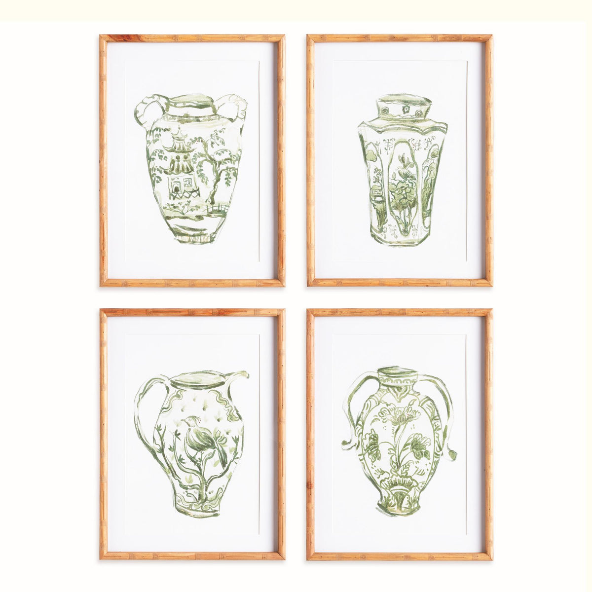 Napa Includes mat CHINOISERIE JAR PRINTS, SET OF 4