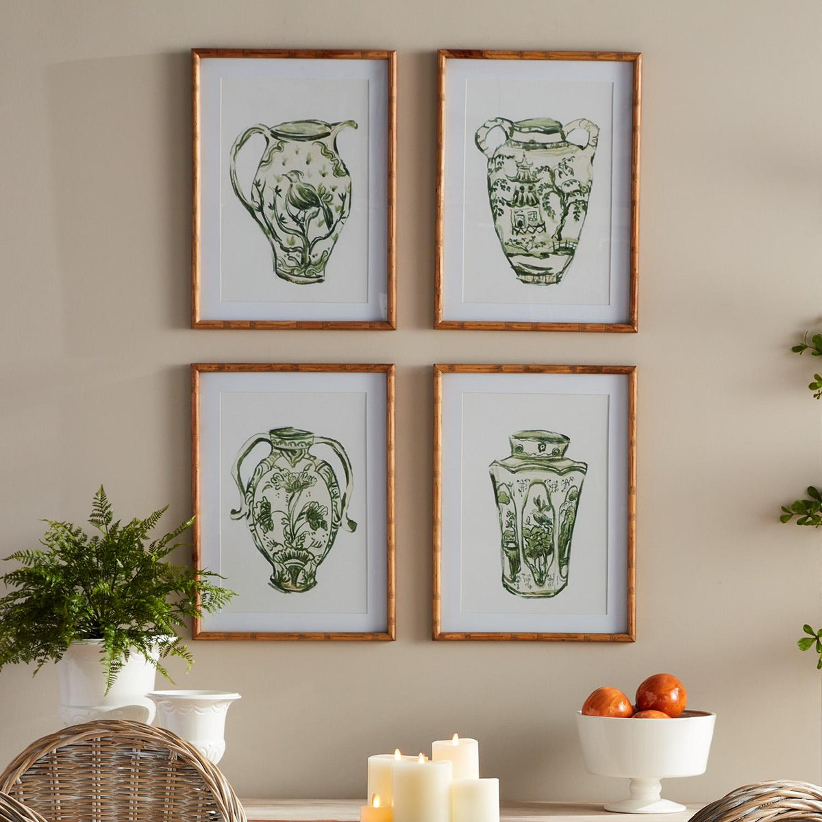 Napa Includes mat CHINOISERIE JAR PRINTS, SET OF 4
