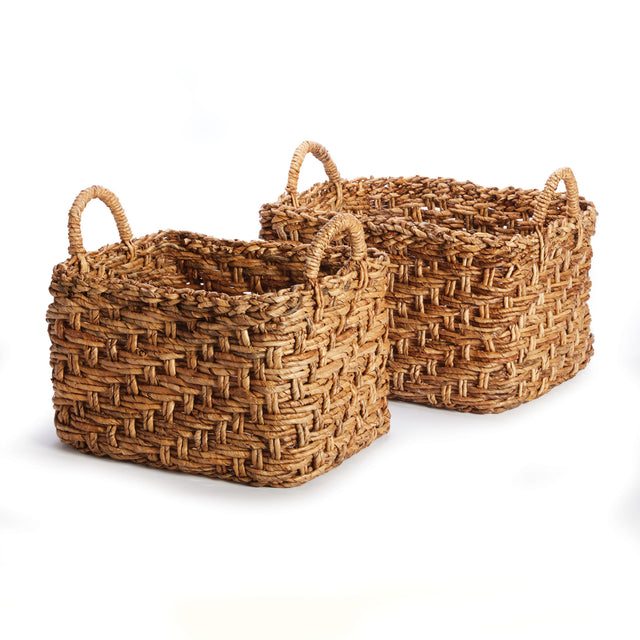 Napa Natural EVE BANANA LEAF BASKETS WITH HANDLES LARGE, SET OF 2