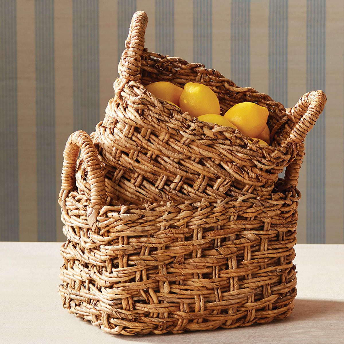 Napa Natural EVE BANANA LEAF BASKETS WITH HANDLES SMALL, SET OF 2