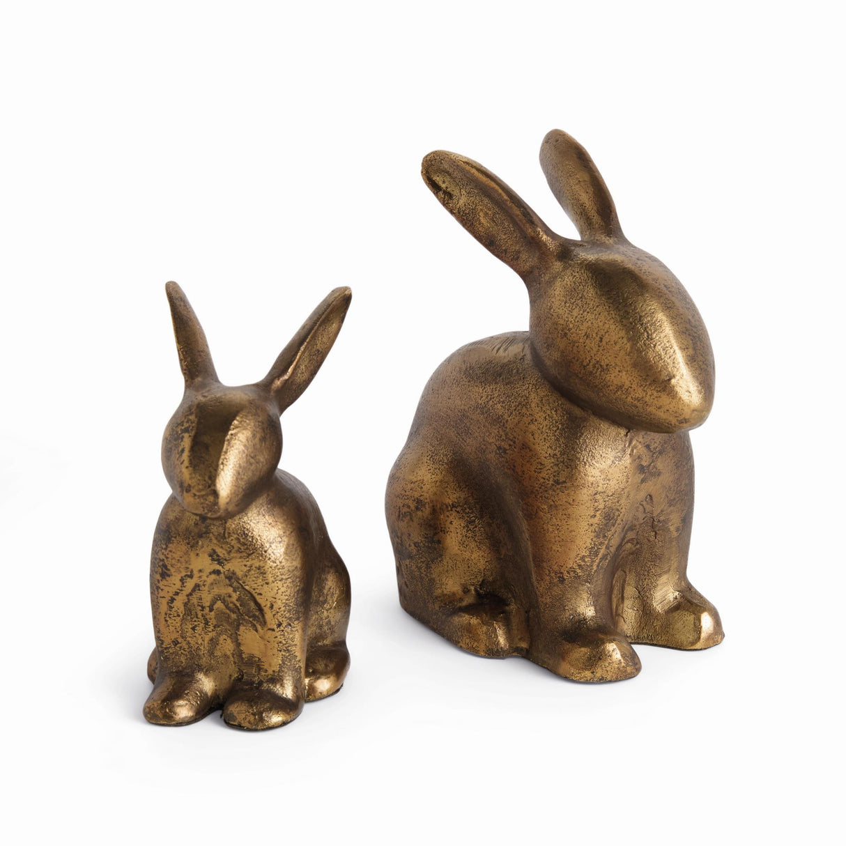 Napa Antique Brass SITTING RABBIT SCULPTURE, SET OF 2