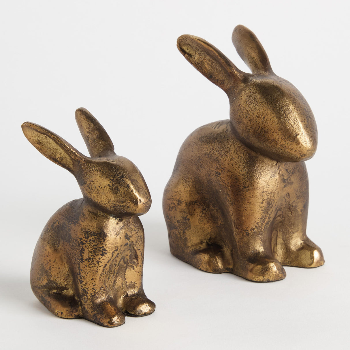 Napa Antique Brass SITTING RABBIT SCULPTURE, SET OF 2