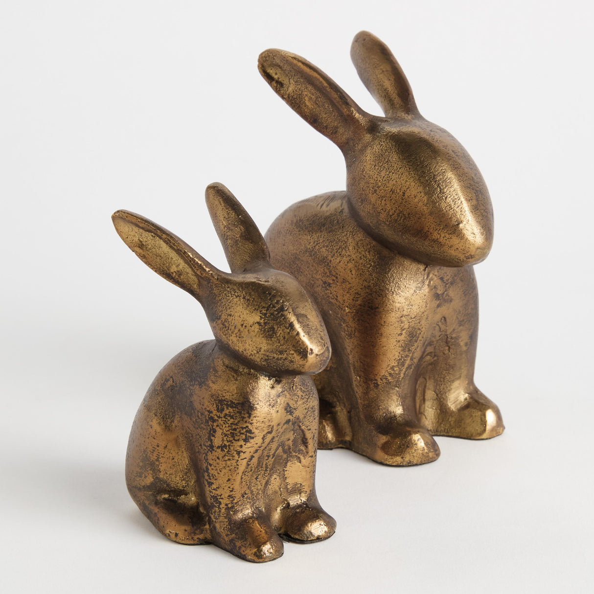 Napa Antique Brass SITTING RABBIT SCULPTURE, SET OF 2