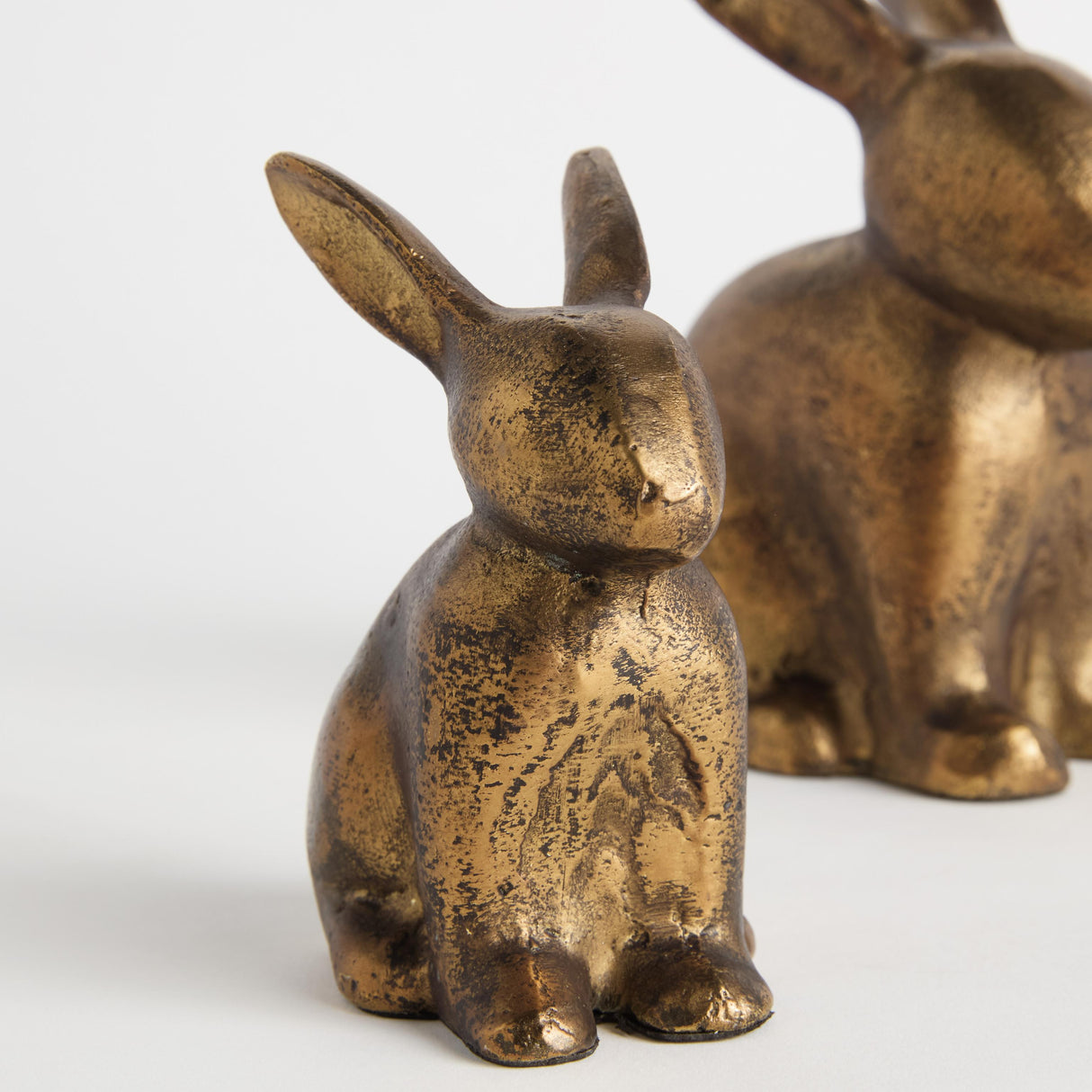 Napa Antique Brass SITTING RABBIT SCULPTURE, SET OF 2