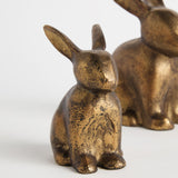 Napa Antique Brass SITTING RABBIT SCULPTURE, SET OF 2