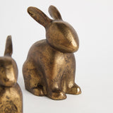 Napa Antique Brass SITTING RABBIT SCULPTURE, SET OF 2