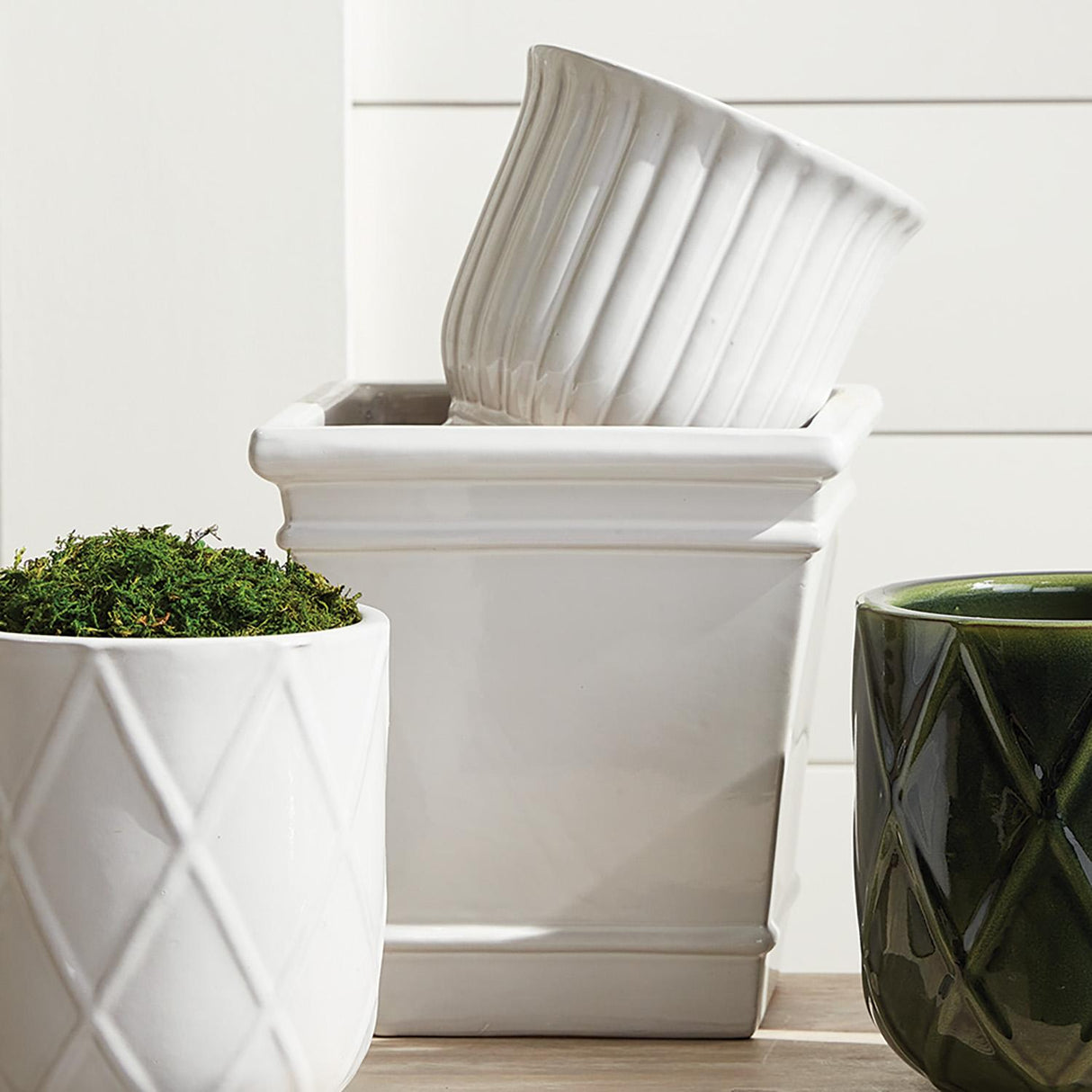 Napa White CARLY POTS, SET OF 2