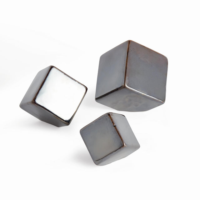 Napa Dark Gray CUBE SCULPTURES, SET OF 3