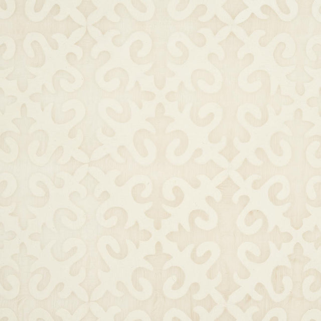 Schumacher Kyrgyzstan Wool Silk Oyster & Natural Fabric