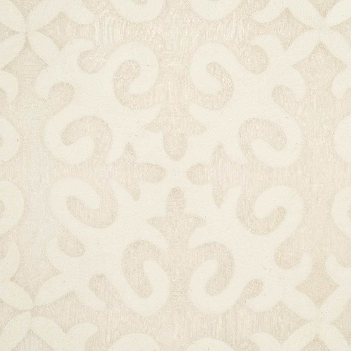 Schumacher Kyrgyzstan Wool Silk Oyster & Natural Fabric