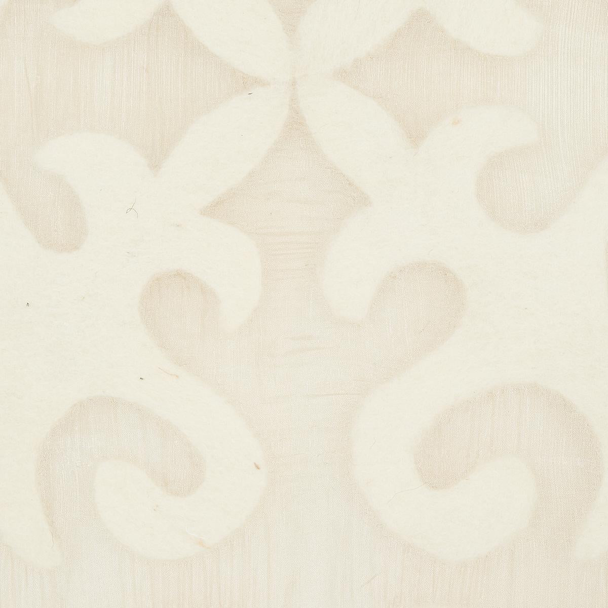 Schumacher Kyrgyzstan Wool Silk Oyster & Natural Fabric