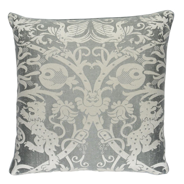 Schumacher Mist 22" x 22" Dougal Damask Pillow