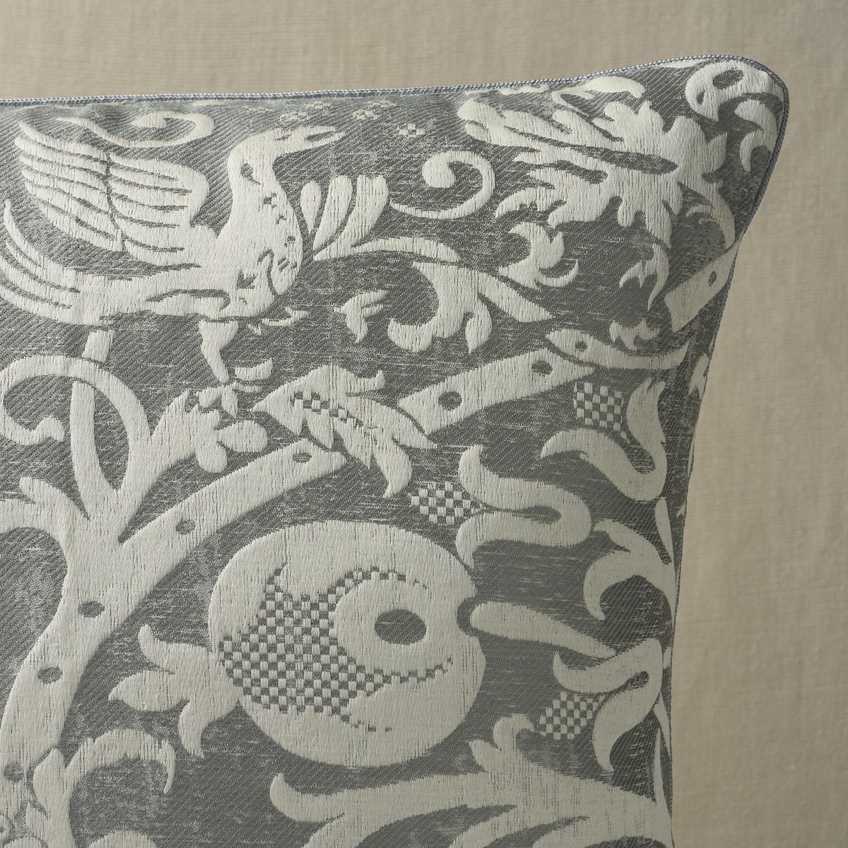 Schumacher Mist 22" x 22" Dougal Damask Pillow