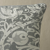 Schumacher Mist 22" x 22" Dougal Damask Pillow