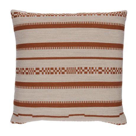 Schumacher Burnt Orange 22" x 22" Skyline Stripes Pillow