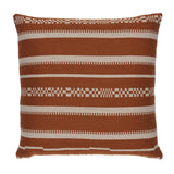 Schumacher Burnt Orange 22" x 22" Skyline Stripes Pillow