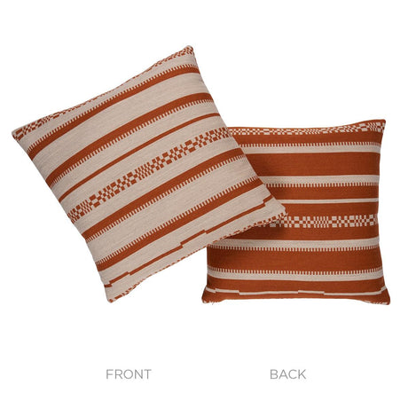 Schumacher Burnt Orange 22" x 22" Skyline Stripes Pillow