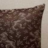Schumacher Brown 22" x 22" Ewan'S Beasts Pillow