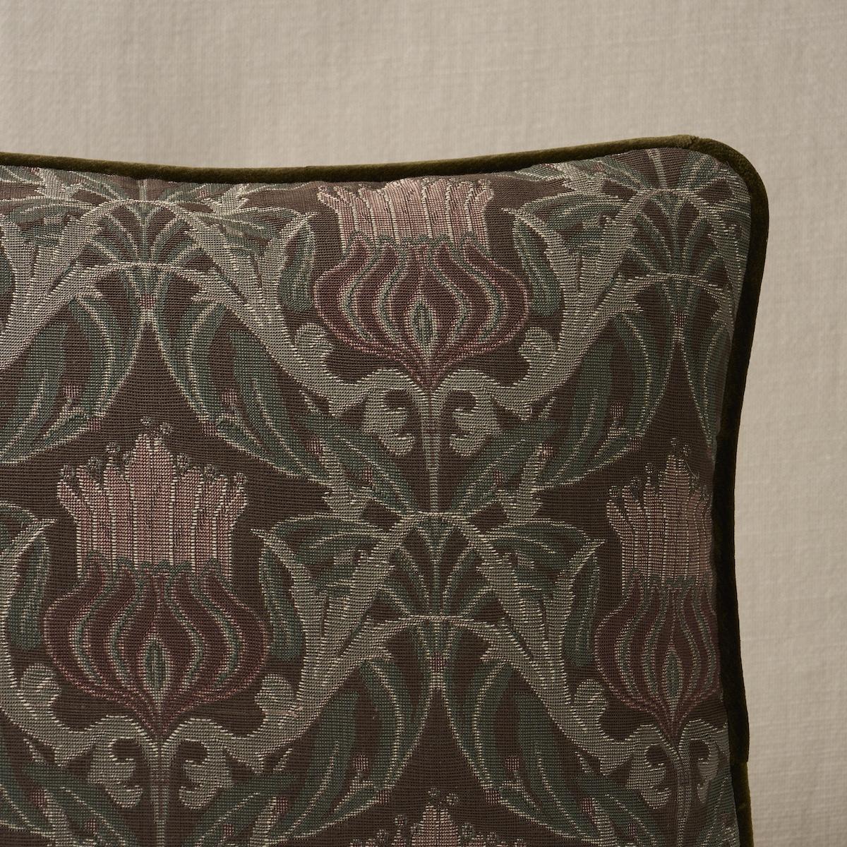 Schumacher Chocolate 16" x 12" Rowallan Trellis Pillow