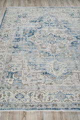 Exquisite Rugs Vintage Looms 5677 Blue/Beige Polyester powerloom 1.5' x 1' Area Rug