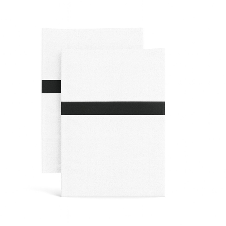 Ann Gish White/Black King Ready-to-Bed 2.0 Cotton & Trim Pillowcases