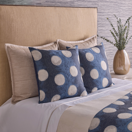 Ann Gish Blue Silver 24x24 Eclipse Pillow